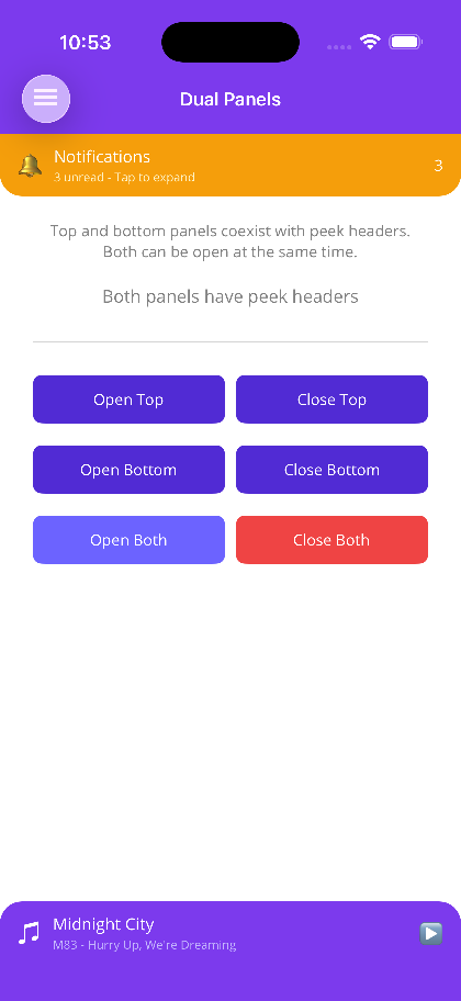 Top and bottom panels peeking at once
