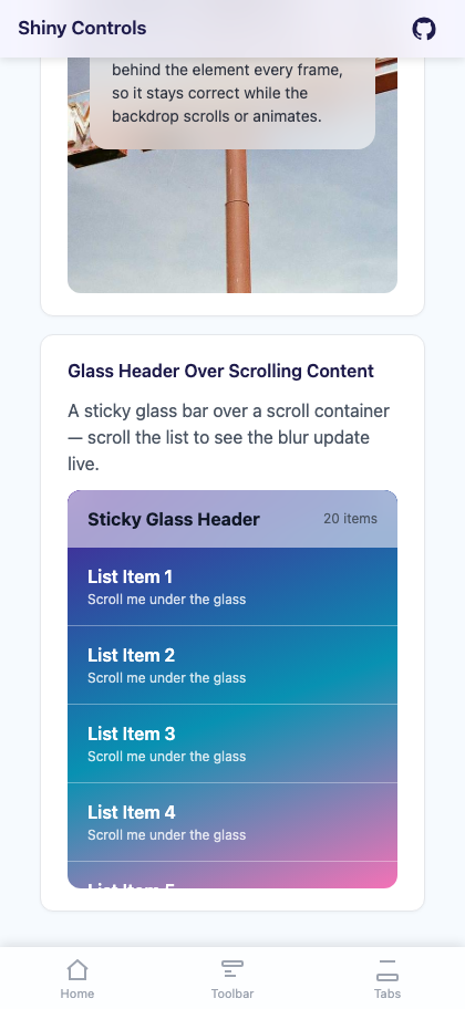 Sticky glass header on Blazor