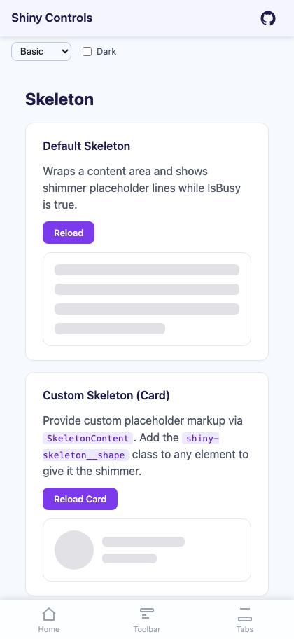 Shimmer placeholders on Blazor